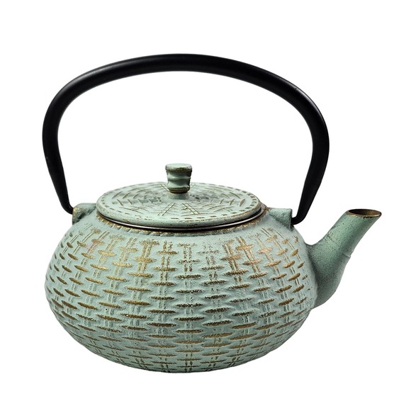 Arogya Japanese Tetsubin Cast Iron Teapot Mint Green with SS Strainer 27 oz. - Picture 1 of 5